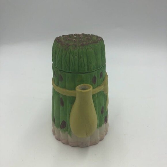 Vintage Asparagus Miniature Ceramic Teapot with Lid Vegetable Theme Collectible - Picture 7 of 13